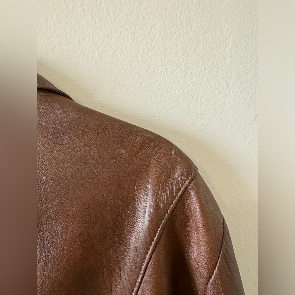 Vintage New Generation by Grais Brown Genuine Leather Jacket Blazer Size 46 - Picture 4 of 14